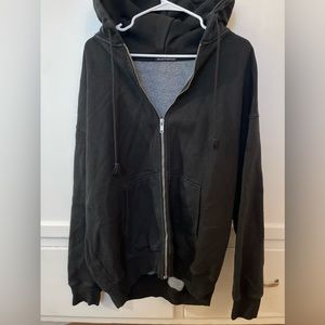 Brandy Melville Black oversized zip-up hoodie 🖤
